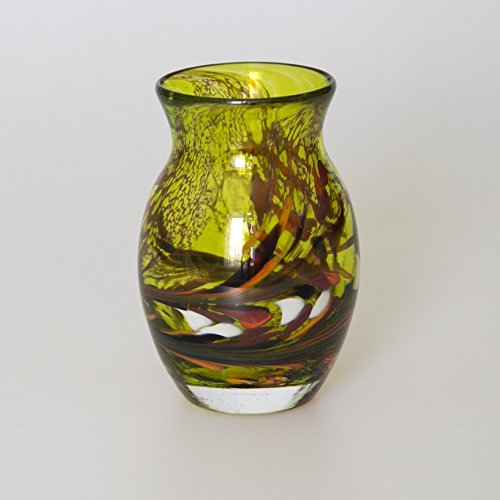 lauschaer-glas-vase-granulat-zitronengelb-h-13cm-mundgeblasen image 4