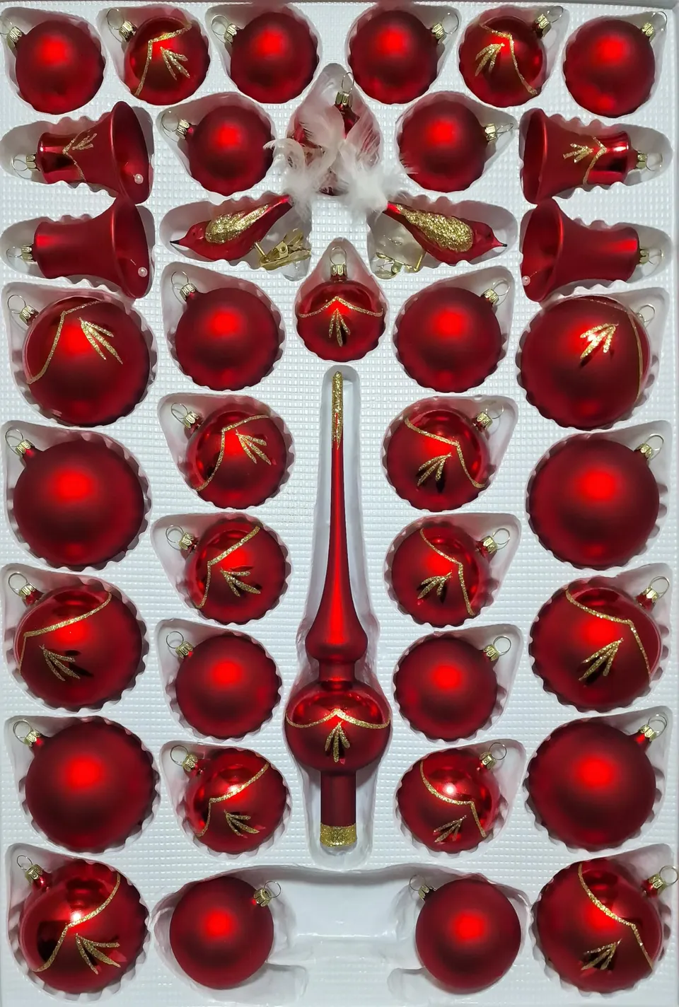 lauschaer-glas-christbaumschmuck-sortiment-mit-klingenden-glocken-rot-glanz-matt image 1