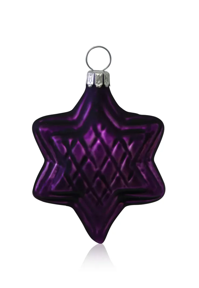 lauschaer-glas-christbaumschmuck-sterne-lila-matt-4-st-ck image 1