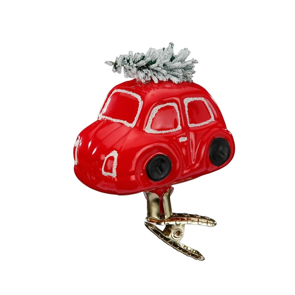 inge-glas-weihnachtsauto-glas-anh-nger-7-5-cm-rot image 1