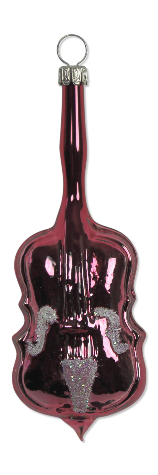 lauschaer-glas-christbaumschmuck-bassgeige-burgund-mundgeblasen image 1