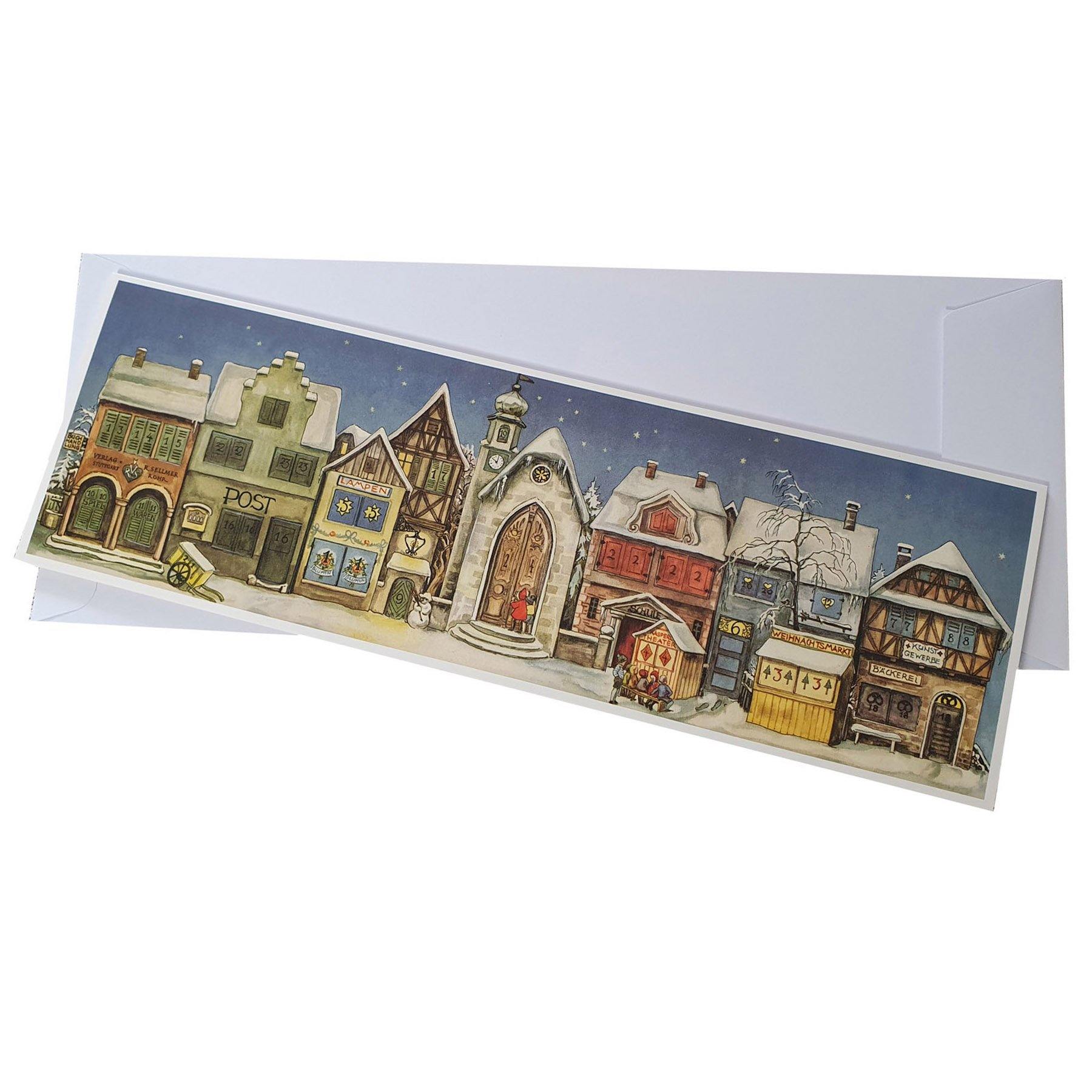 sellmer-verlag-postkarten-adventskalender-die-kleine-stadt-10x31-cm image 2