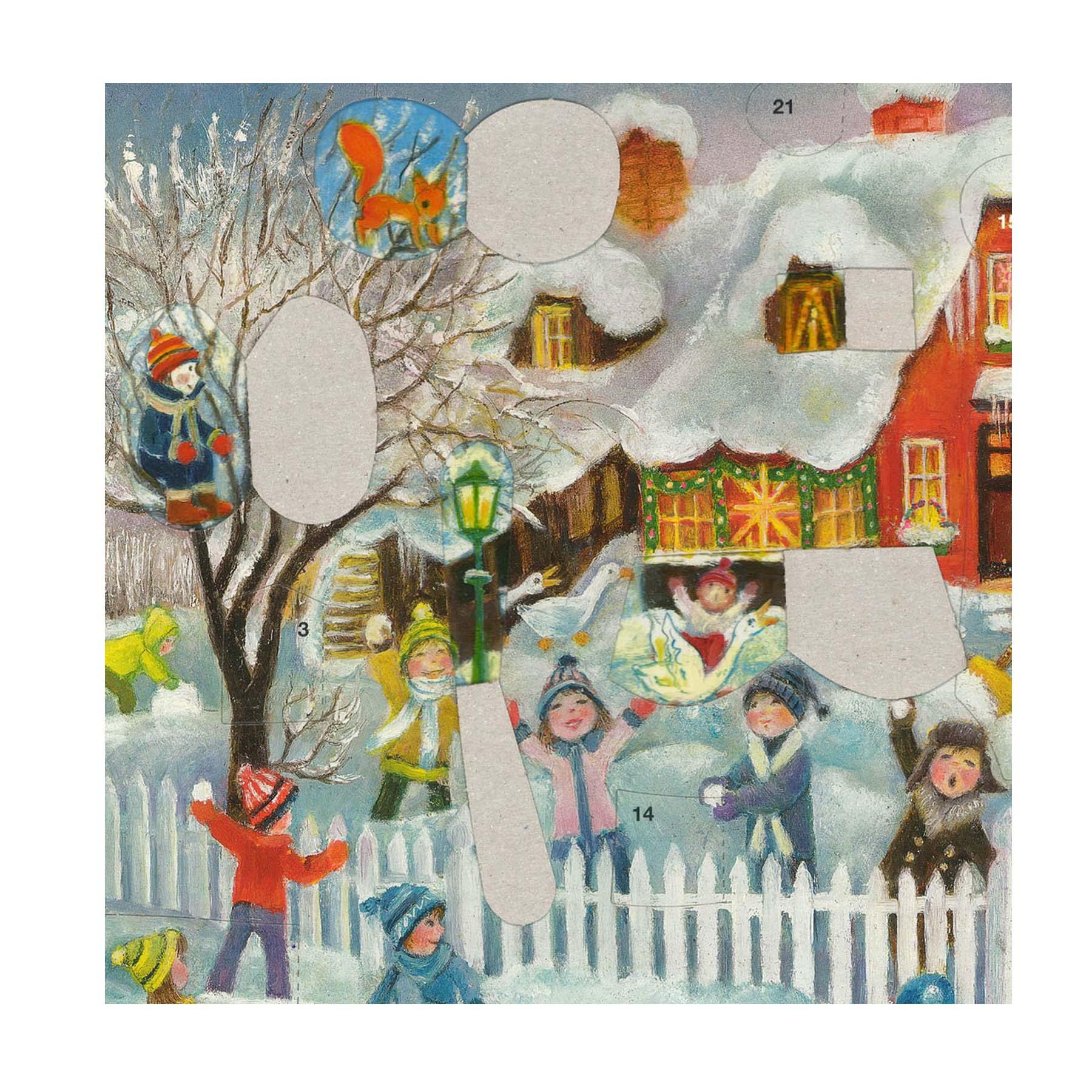 sellmer-verlag-adventskalender-schneeballschlacht-vor-dem-haus-gro-format image 3