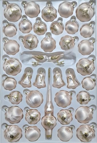 lauschaer-glas-christbaumschmuck-sortiment-39-teilig-formglocken-eislack-champag image 8