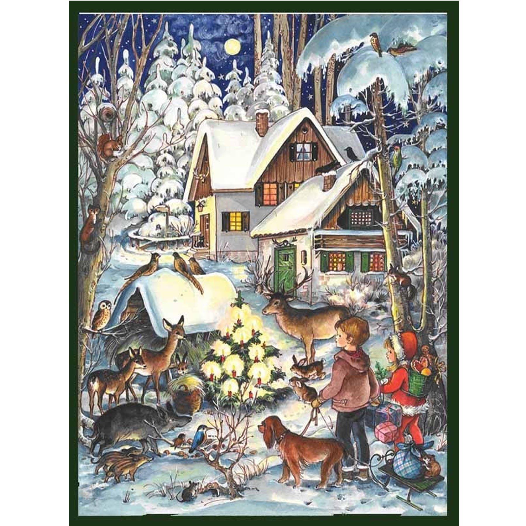 sellmer-verlag-adventskalender-a4-winter-bei-den-tieren-nostalgischer-papier-adv image 1