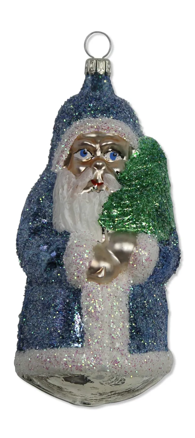 lauschaer-glas-christbaumschmuck-gro-er-weihnachtsmann-blau-mundgeblasen image 1