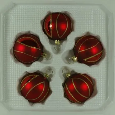 lauschaer-glas-christbaumkugeln-dunkelrot-matt-streifen-5-x-5-cm image 1