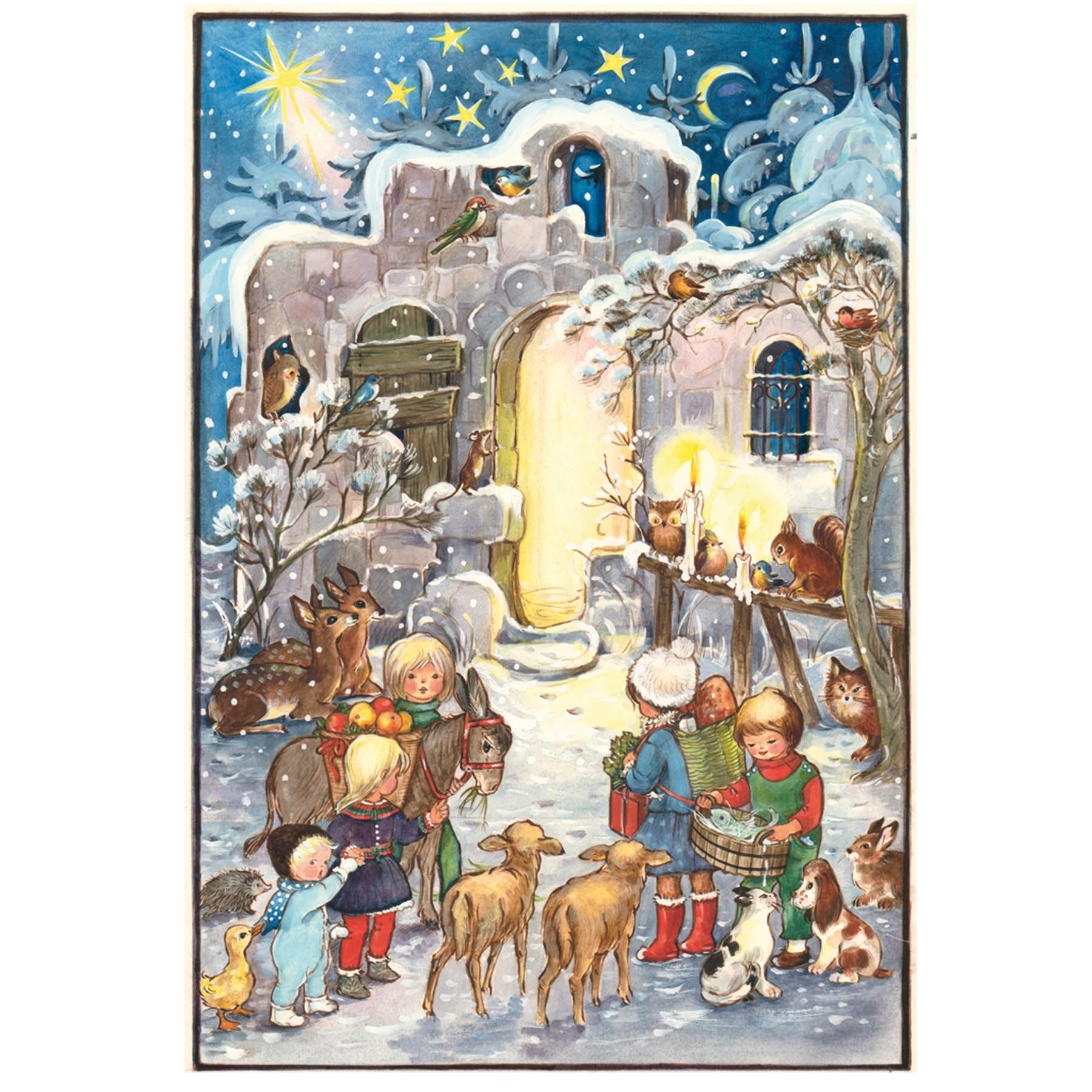 sellmer-verlag-adventskalender-kommet-herbei-hochformat-ca-27-x-37-cm-mit-3-d-ef image 1