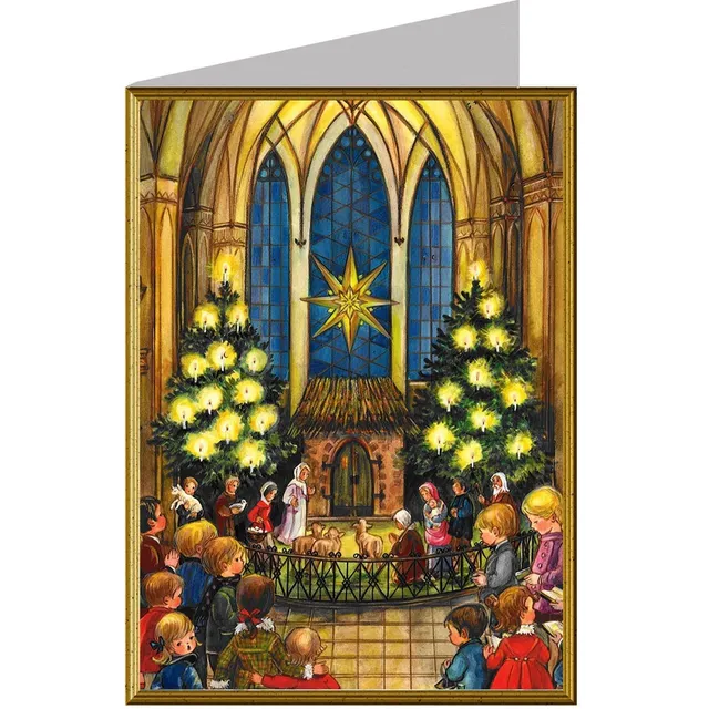 sellmer-verlag-weihnachtskarte-in-der-kirche-hochformat-christlich image 1