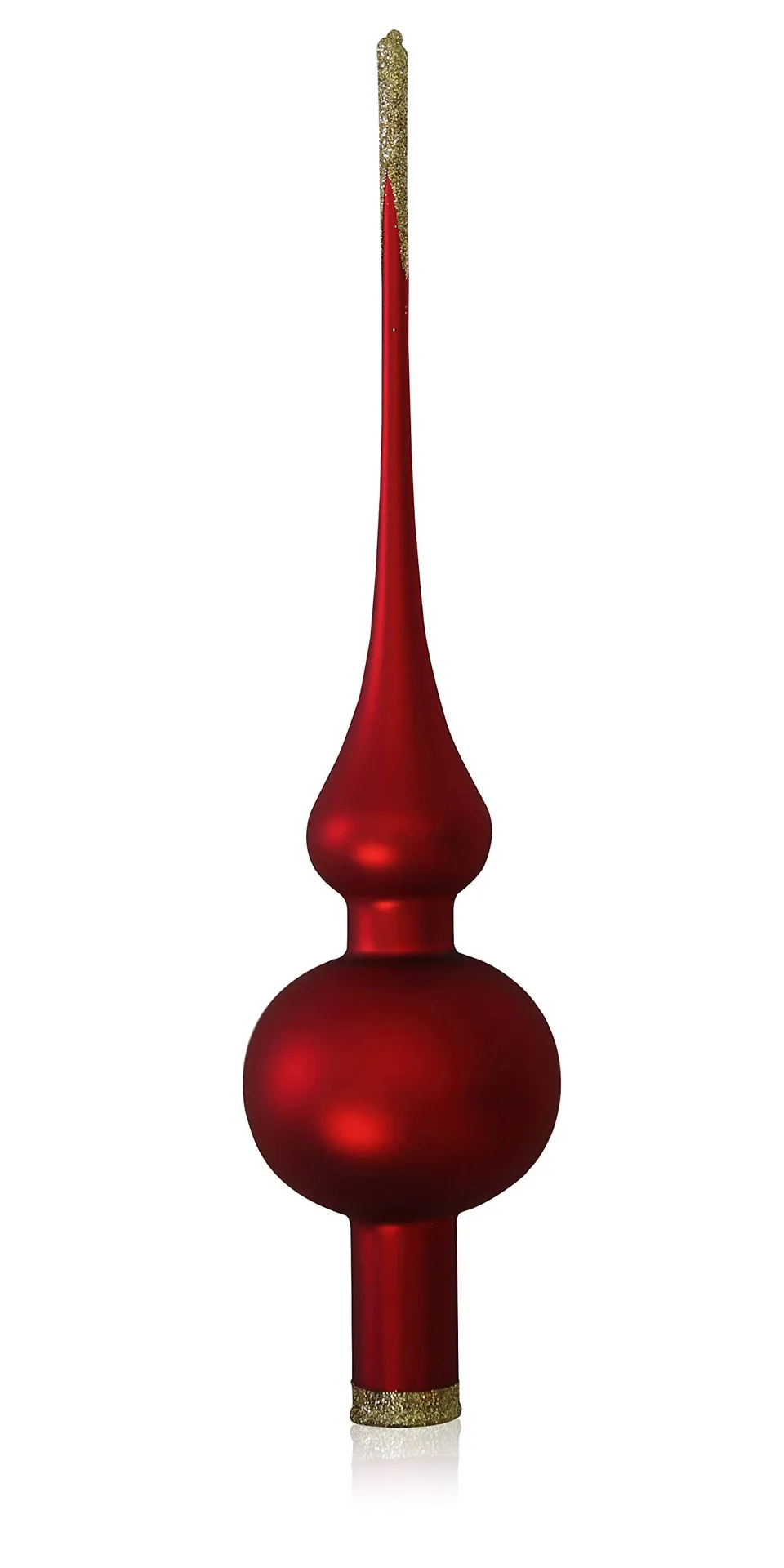 lauschaer-glas-christbaumspitze-rot-matt-d-6-cm image 1