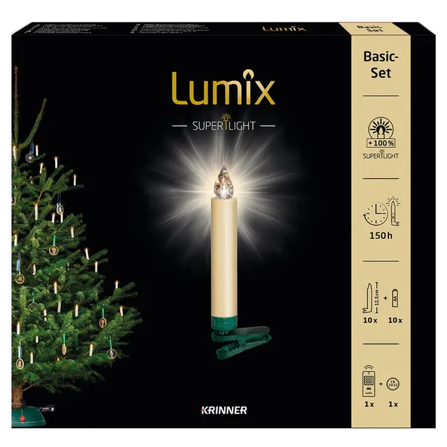 krinner-lumix-superlight-elfenbein-basis-led-baumkerzen-10er-set-12-5-cm image 1
