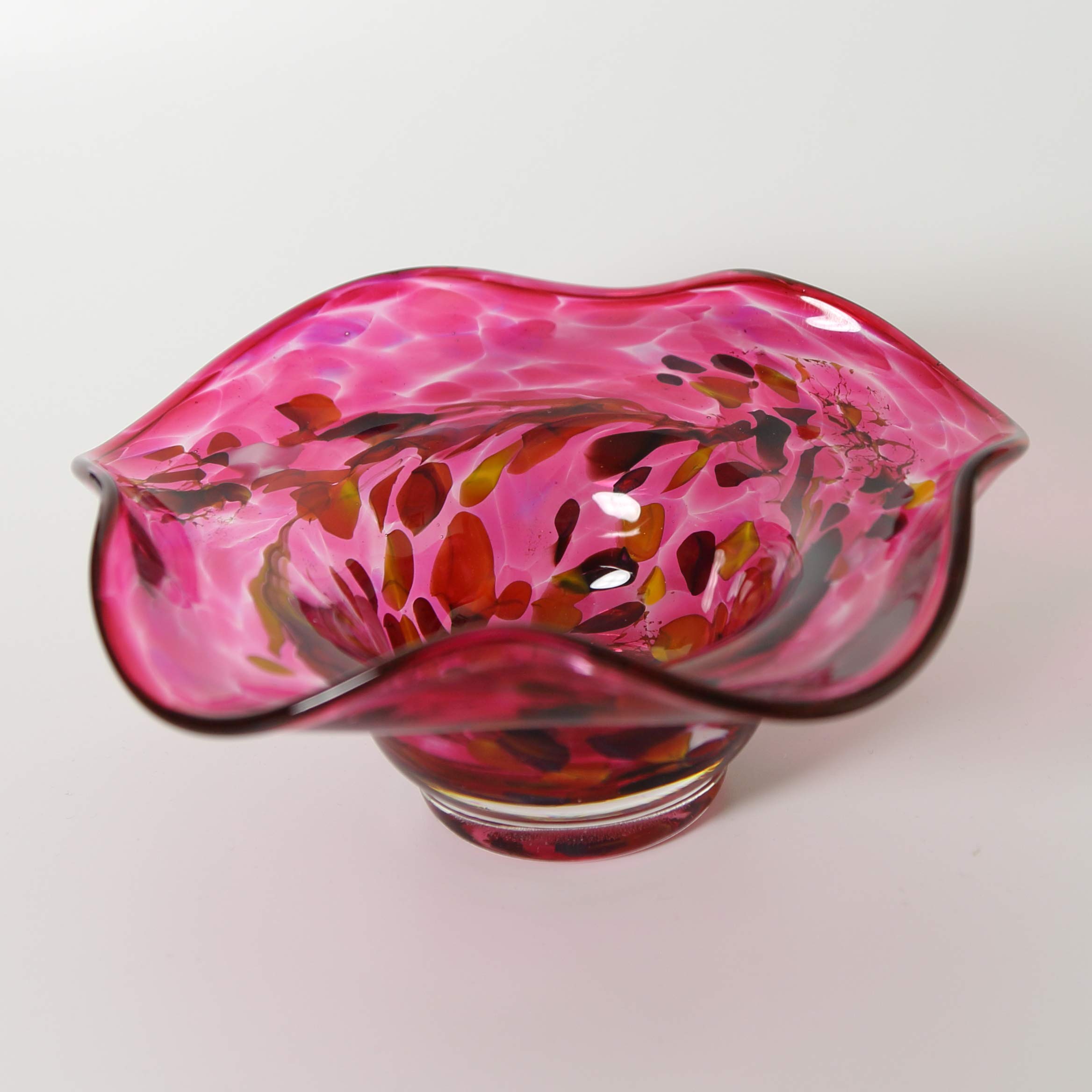 lauschaer-glas-schale-kerzenhalter-granulat-20x8cm-rubinrot image 2