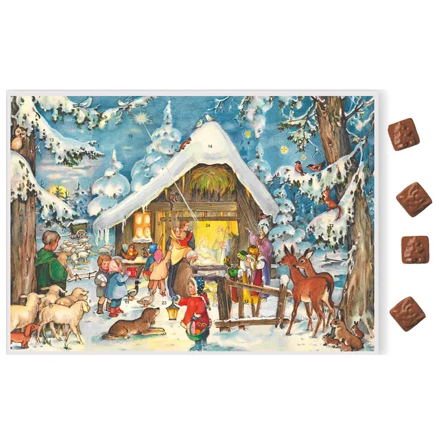 sellmer-verlag-schoko-adventskalender-am-stall-mit-vollmilchschokolade image 1