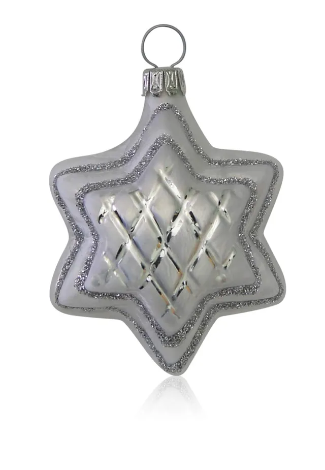 lauschaer-glas-christbaumschmuck-sterne-eislack-wei-mit-dekor-4-st-ck image 1