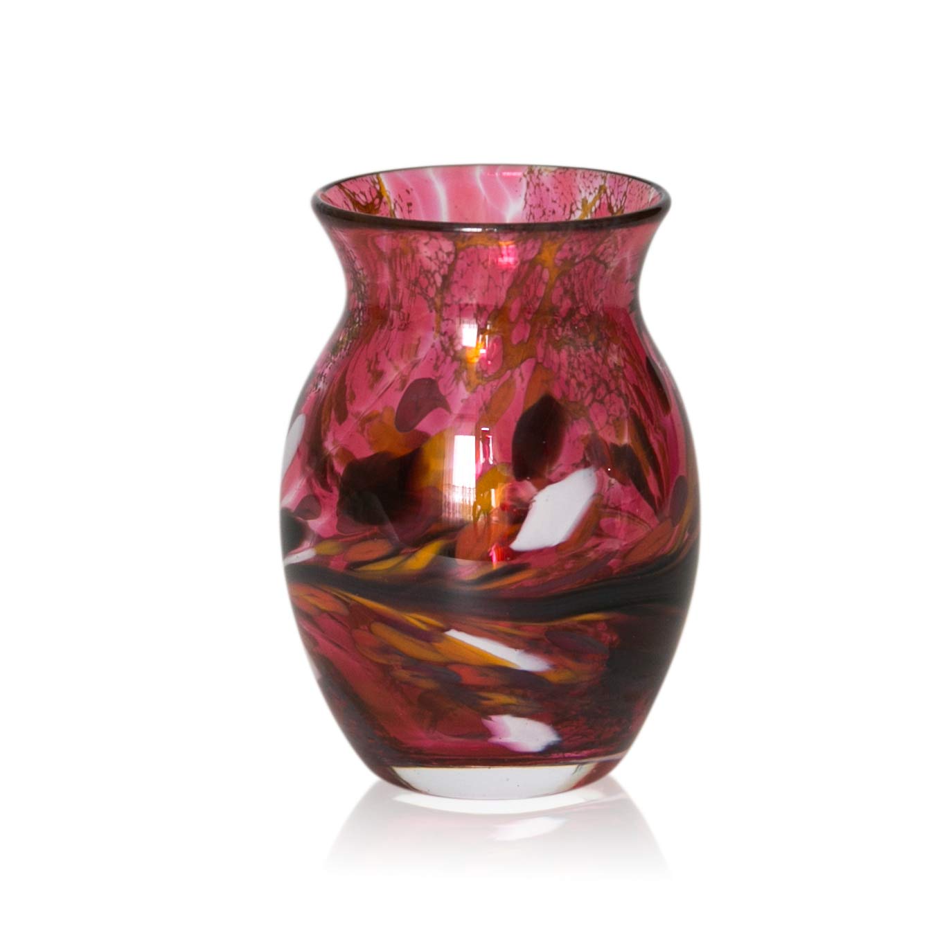 lauschaer-glas-vase-granulat-rubinrot-h-13-cm-mundgeblasen image 1