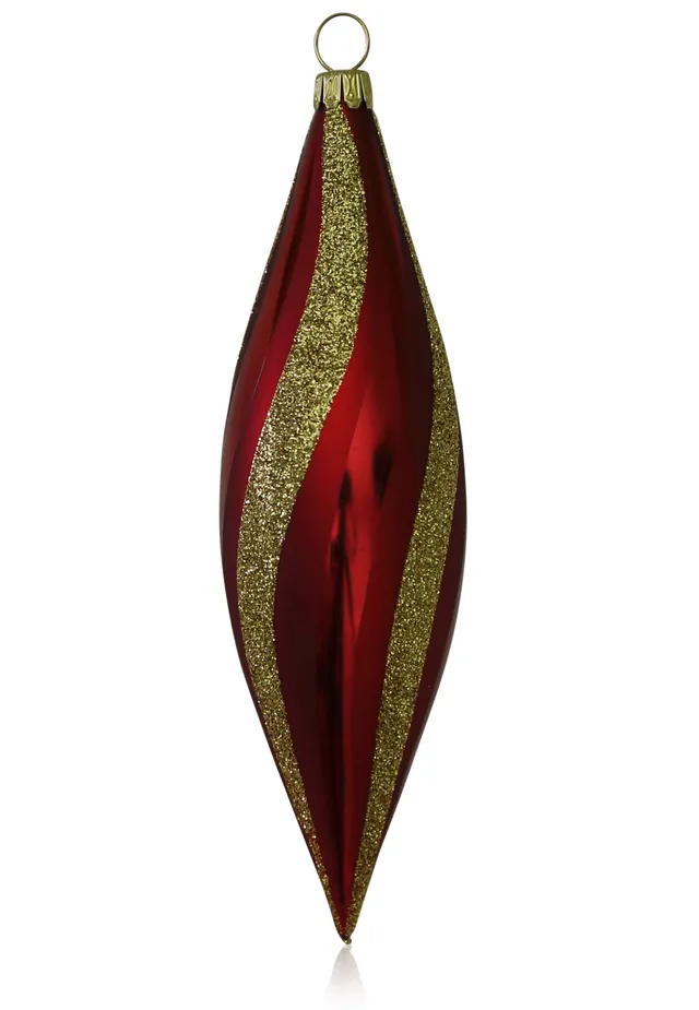 lauschaer-glas-christbaumschmuck-oliven-dunkelrot-matt-mit-dekor-4-st-ck image 1