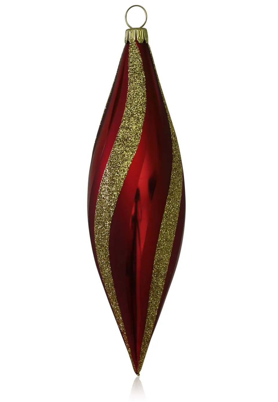 lauschaer-glas-christbaumschmuck-oliven-dunkelrot-matt-mit-dekor-4-st-ck image 1