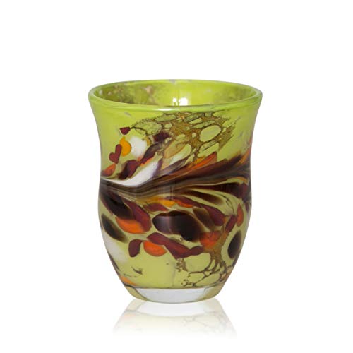 lauschaer-glas-windlicht-glas-mit-granulat-apfelgelb-h-13cm-mundgeblasen image 3
