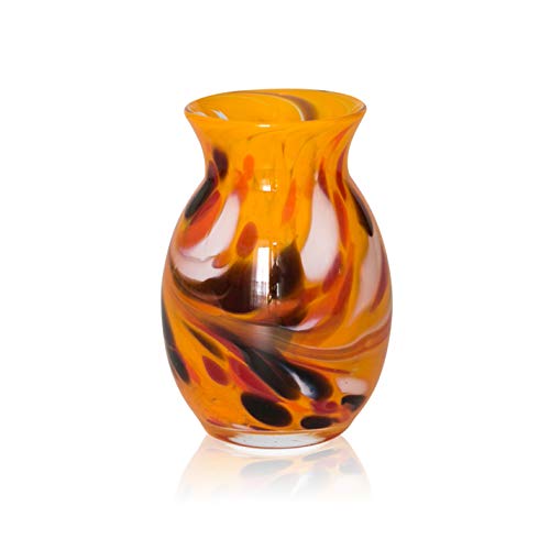 lauschaer-glas-vase-granulat-gelb-h-13-cm-mundgeblasen image 3