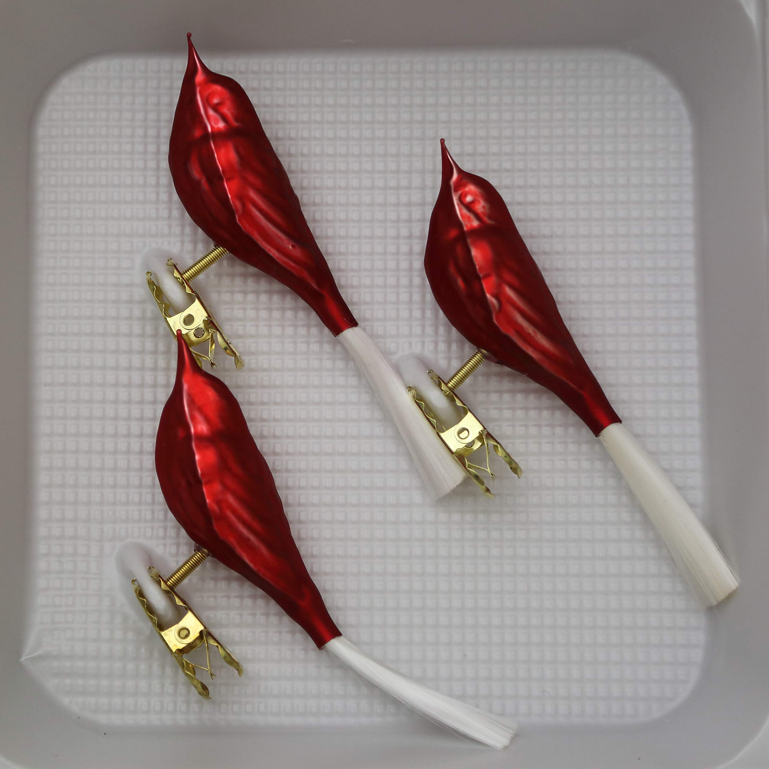 lauschaer-glas-christbaumschmuck-v-gel-mit-glasschwanz-rot-matt-3-st-ck image 2