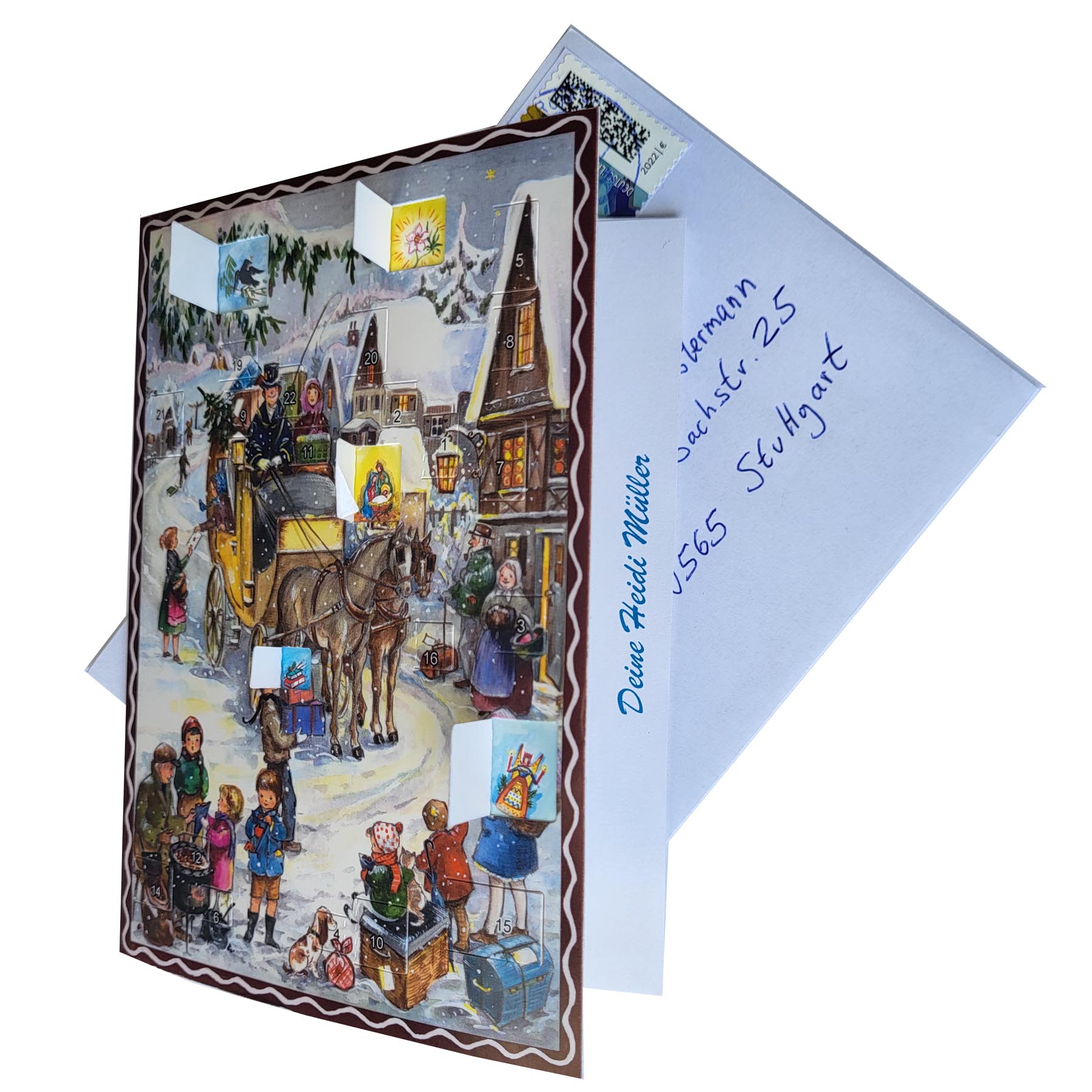 sellmer-verlag-postkarten-adventskalender-hurra-die-kutsche-kommt-a6 image 2