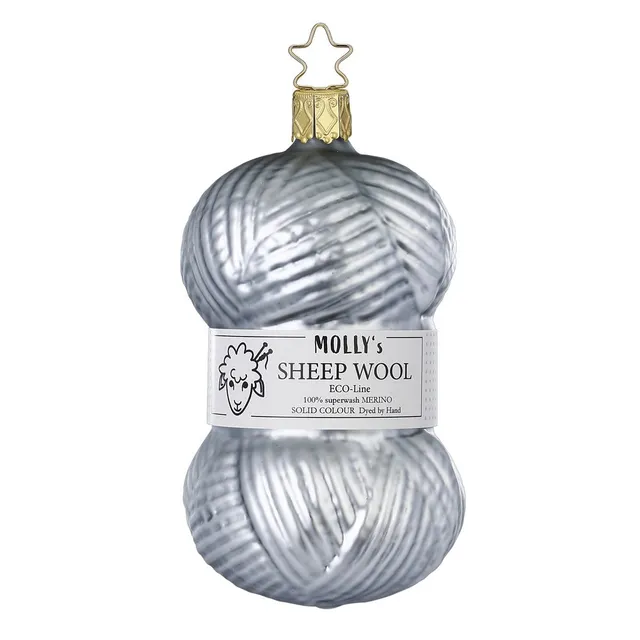 inge-glas-feine-wolle-glas-weihnachtskugel-11-cm-grau image 1