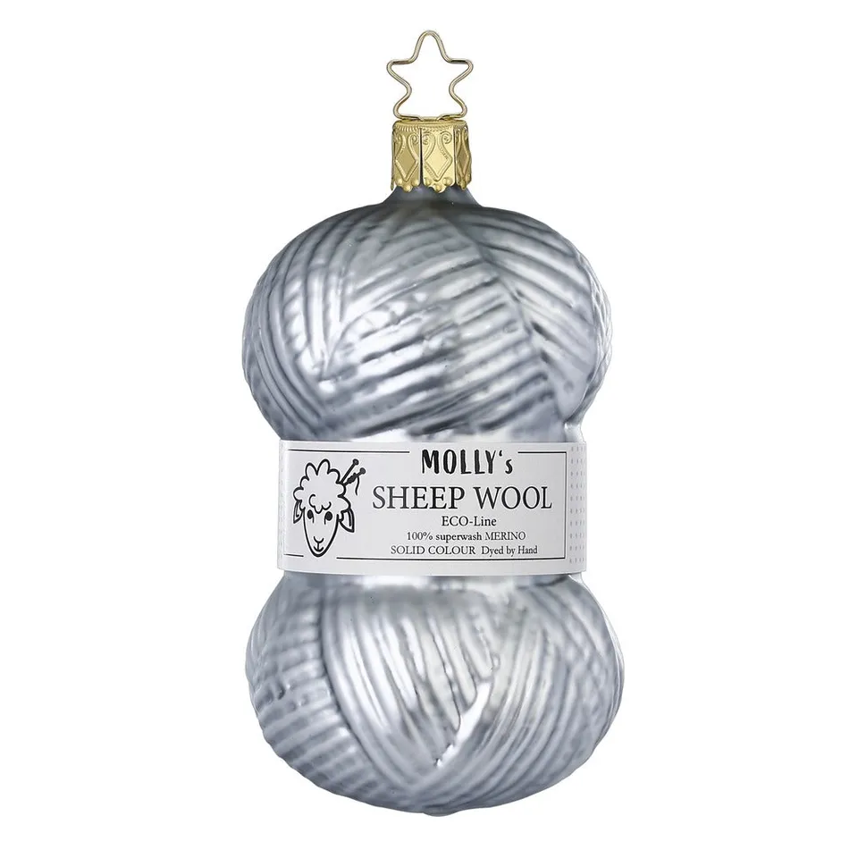 inge-glas-feine-wolle-glas-weihnachtskugel-11-cm-grau image 1