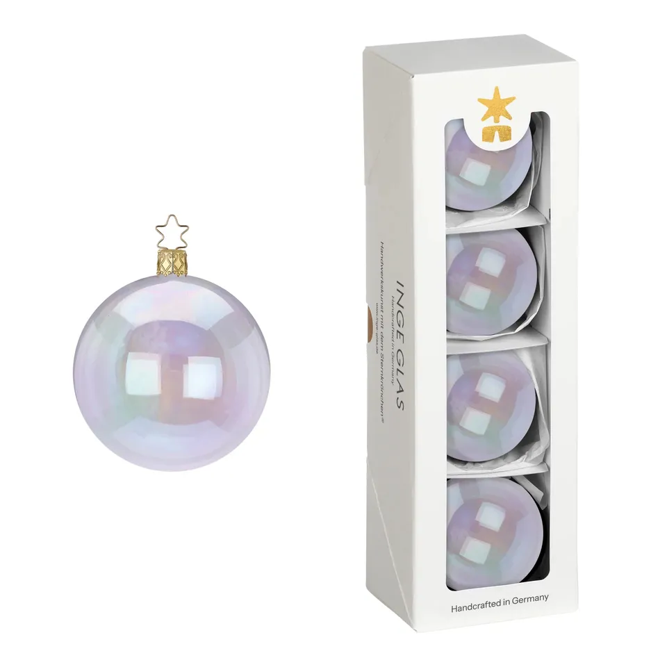 inge-glas-kugeln-irisierend-6-cm-glas-baumkugeln-glasklar image 1