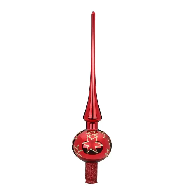 inge-glas-weihnachtssterne-baumspitze-7-x-30-cm-rot-glanz image 1