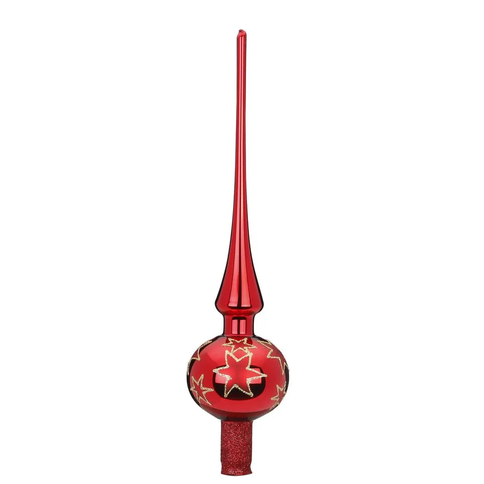 inge-glas-weihnachtssterne-baumspitze-7-x-30-cm-rot-glanz image 1