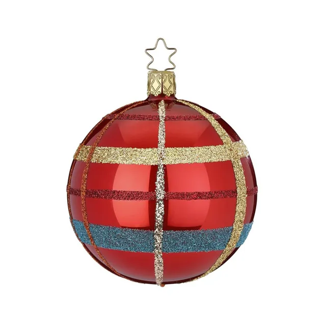 inge-glas-landhaus-christbaumkugel-rot-glas-8-cm image 1