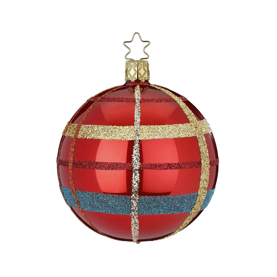 inge-glas-landhaus-christbaumkugel-rot-glas-8-cm image 1