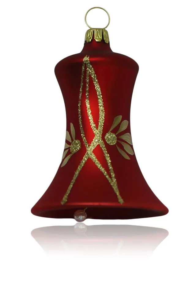 lauschaer-glas-glocken-klein-rot-matt-mit-ranken-3-st-ck-d-5cm-christbaumschmuck image 1