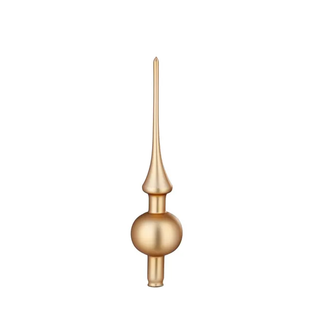 inge-glas-baumspitze-spitze-brokat-matt-gold-7-x-30-cm image 1
