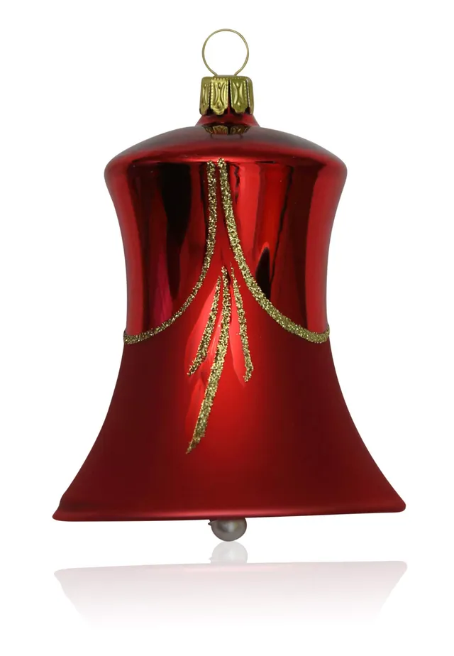 lauschaer-glas-christbaumschmuck-glocken-gro-rot-glanz-matt-2-st-ck-d-7cm image 1
