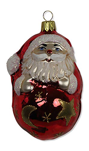 lauschaer-glas-christbaumschmuck-gro-er-weihnachtsmann-auf-kugel-rot-mundgeblase image 6