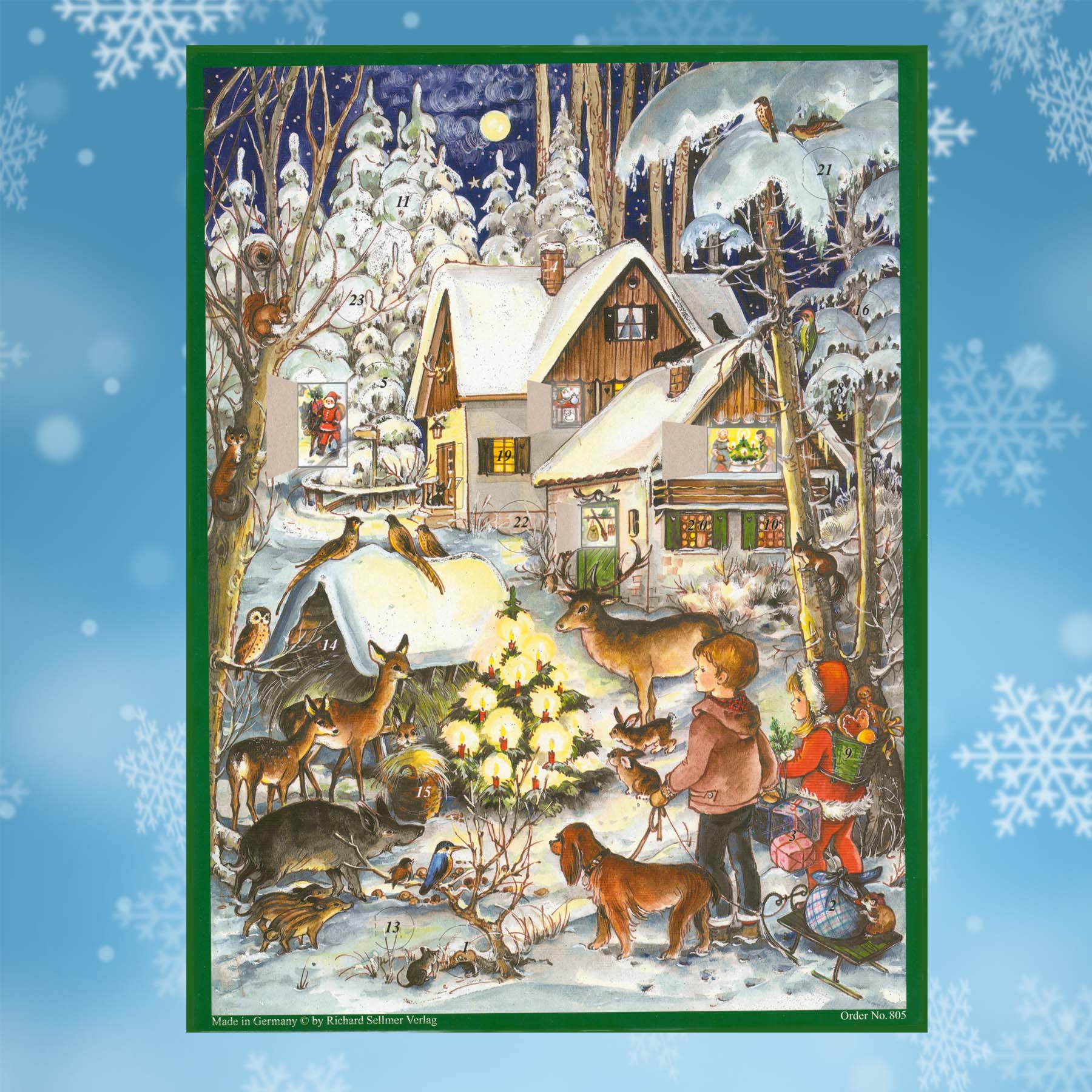 sellmer-verlag-adventskalender-a4-winter-bei-den-tieren-nostalgischer-papier-adv image 2