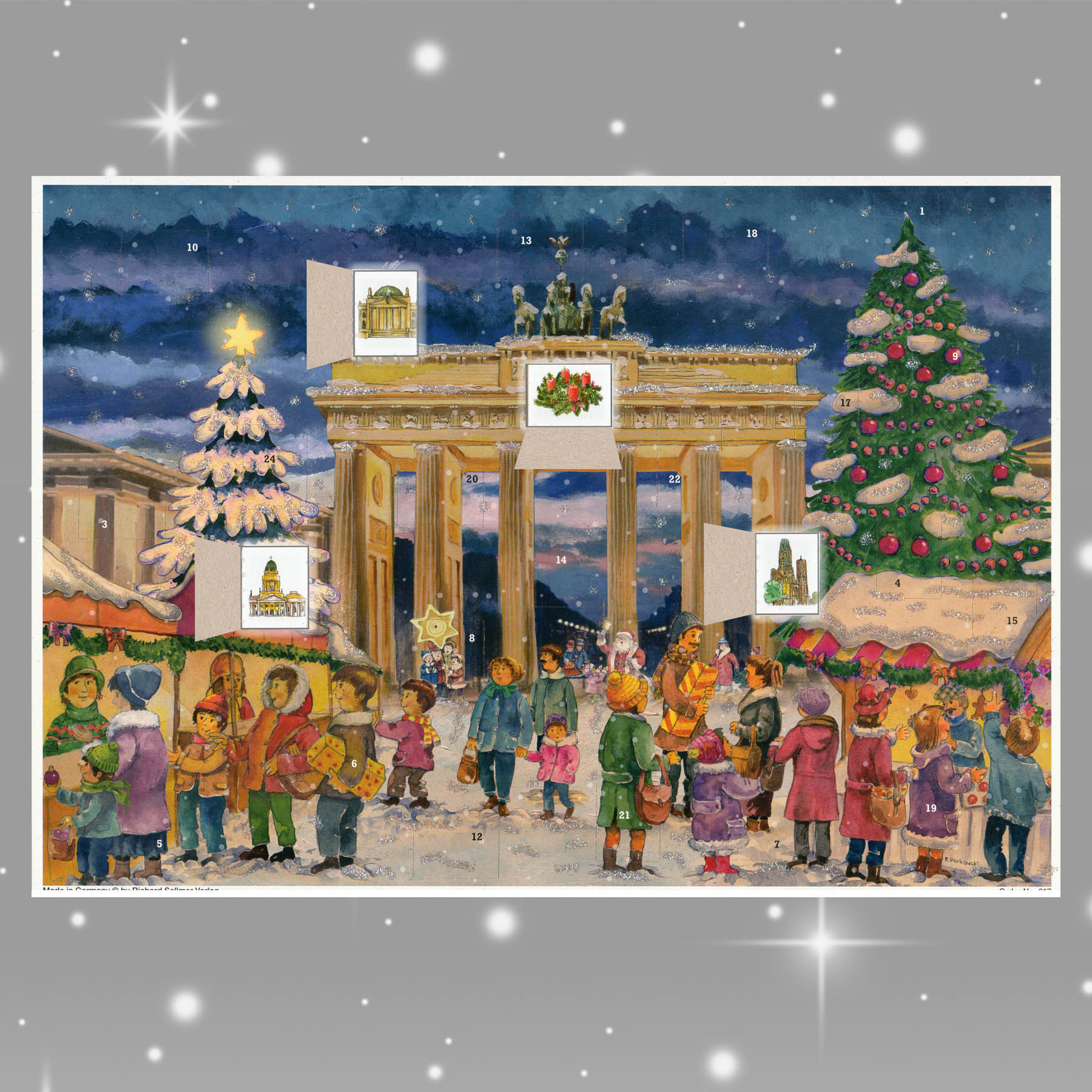 sellmer-verlag-adventskalender-brandenburger-tor-a3-mit-glimmer image 2
