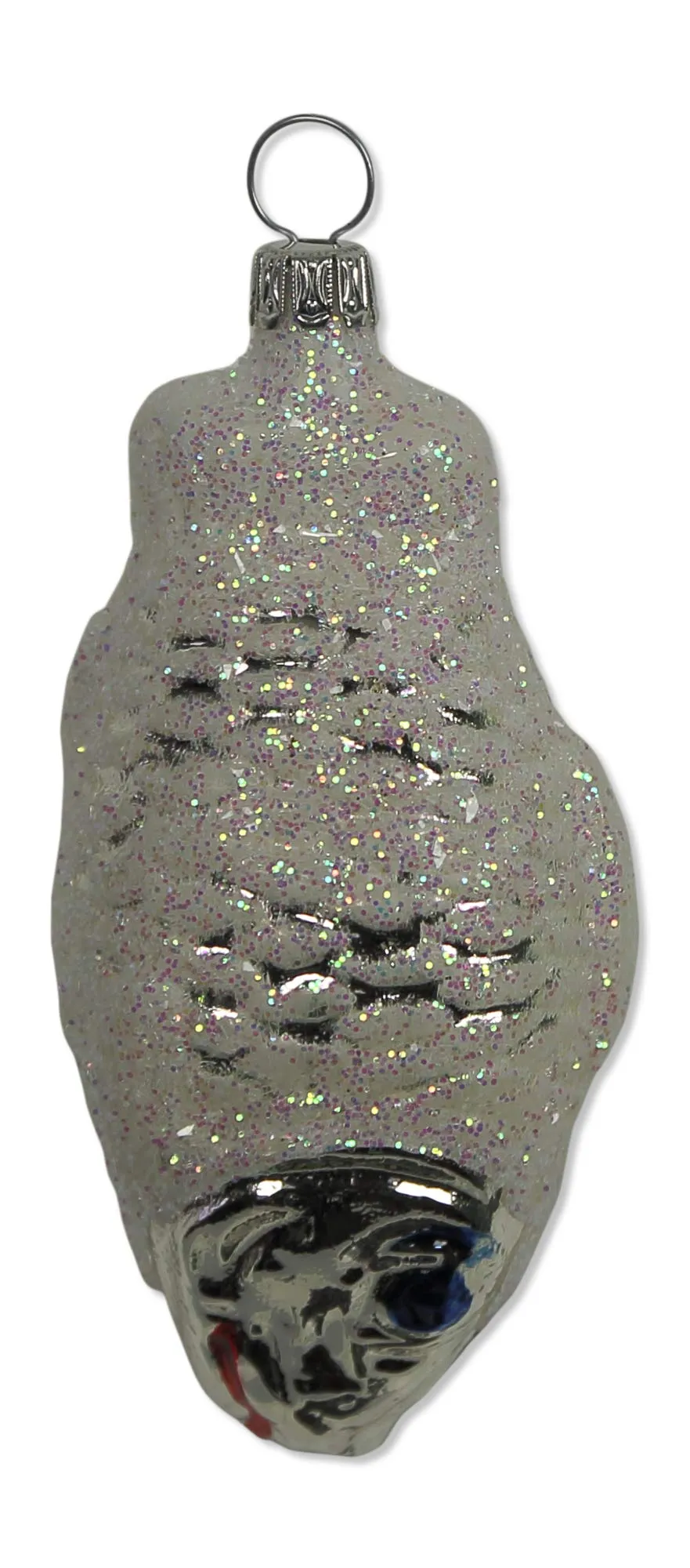 lauschaer-glas-christbaumschmuck-fisch-silber-mundgeblasen-handdekoriert image 1