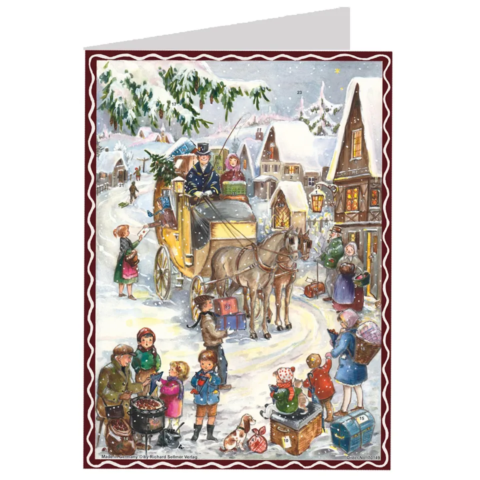 sellmer-verlag-postkarten-adventskalender-hurra-die-kutsche-kommt-a6 image 1